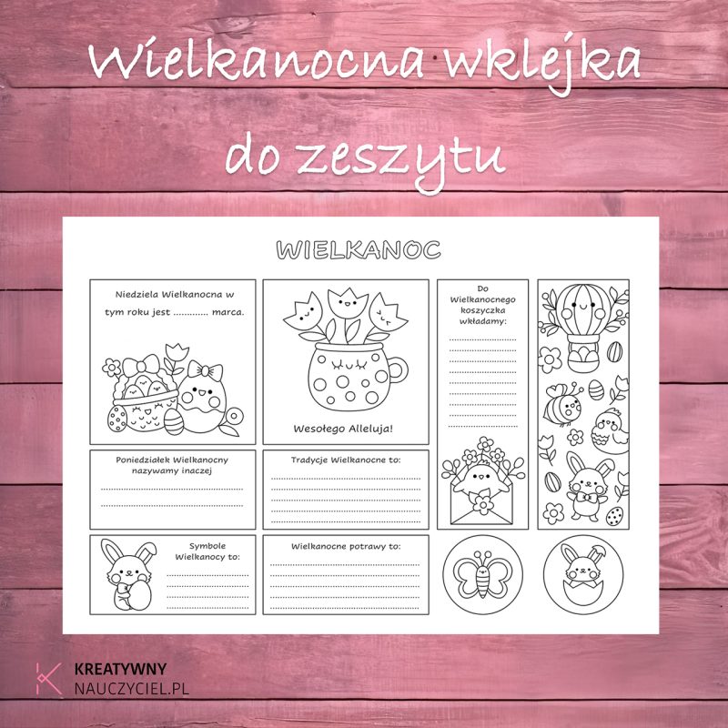 Wielkanocna wklejka do zeszytu