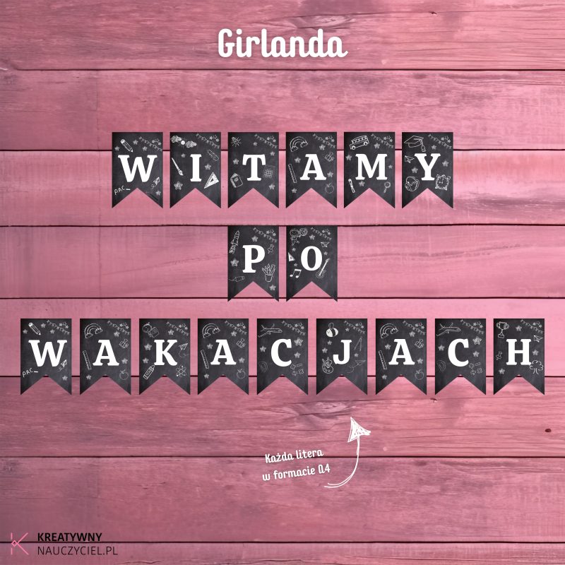 Girlanda "Witamy po wakacjach"