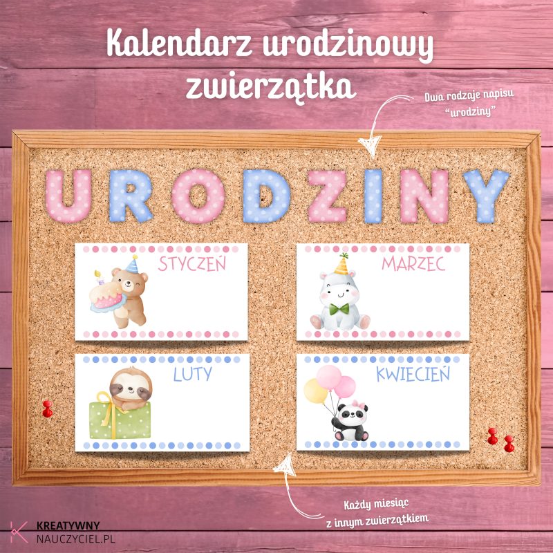 Kalendarz urodzinowy – zwierzątka