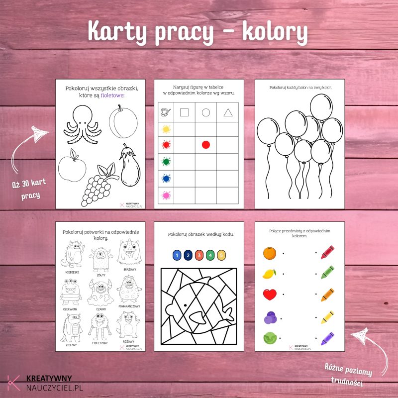 Karty pracy - kolory