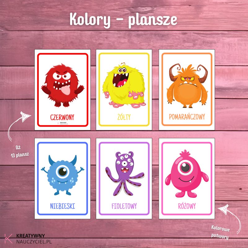 Plansze z kolorami – potworki