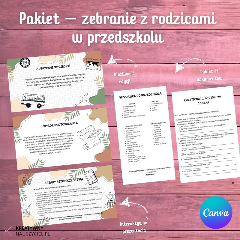 Pakiet – zebranie w przedszkolu