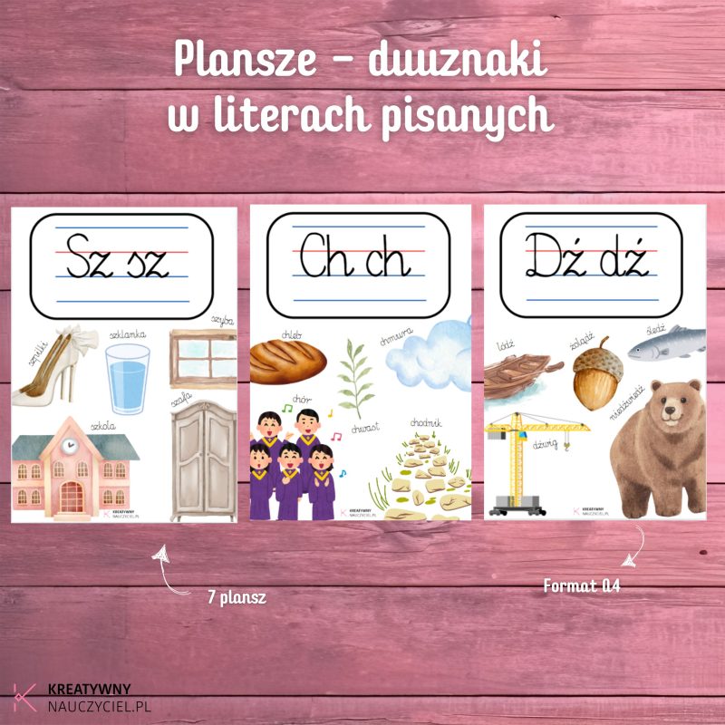Plansze – dwuznaki w literach pisanych