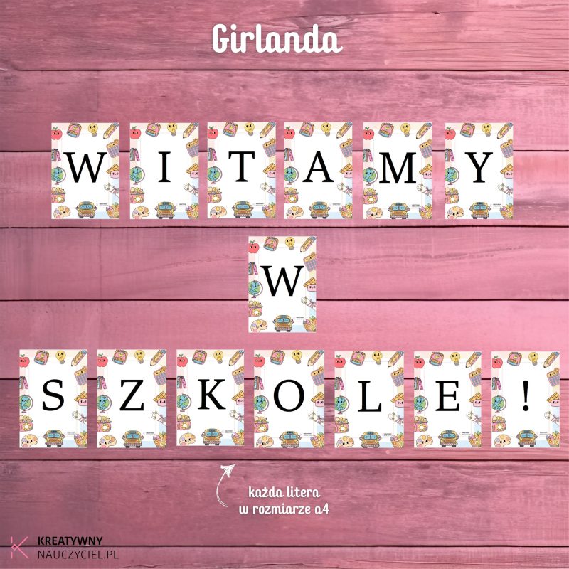 Girlanda "WITAMY W SZKOLE"