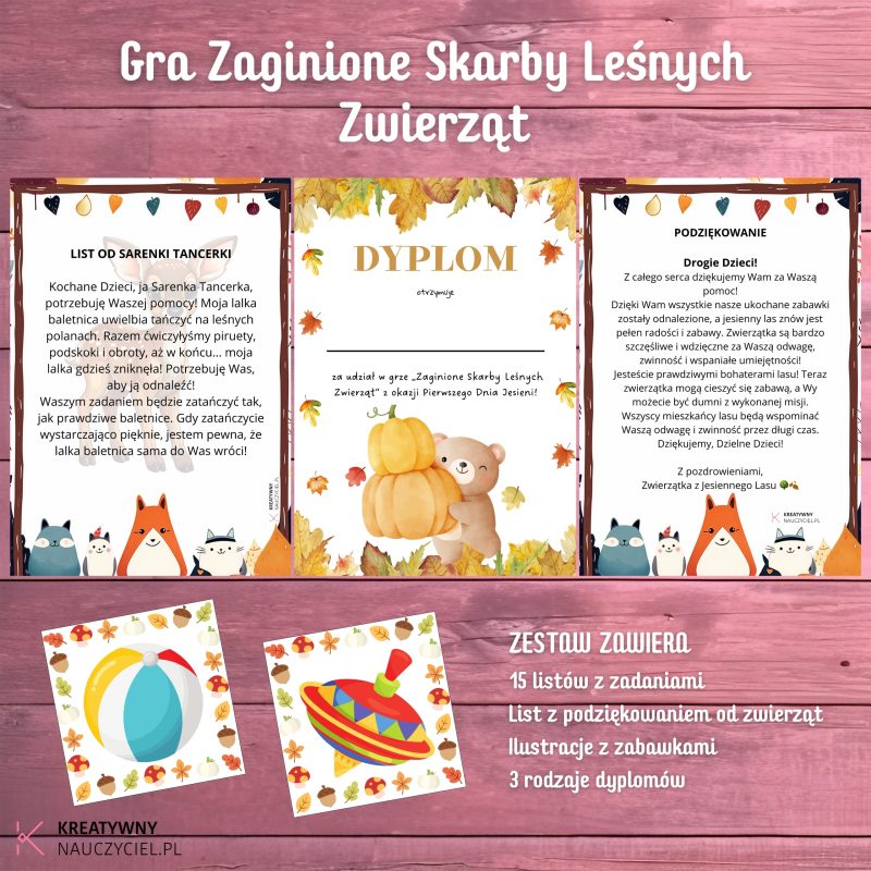 Gra "Zaginione Skarby Leśnych Zwierząt"