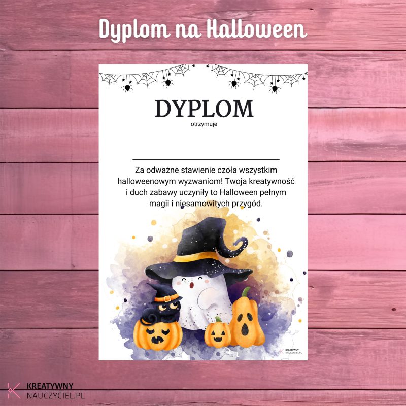 Dyplom na Halloween - wzór 1