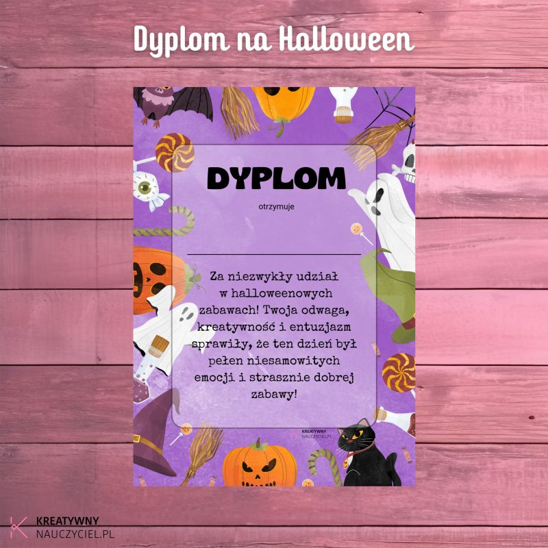 Dyplom na Halloween - wzór 2