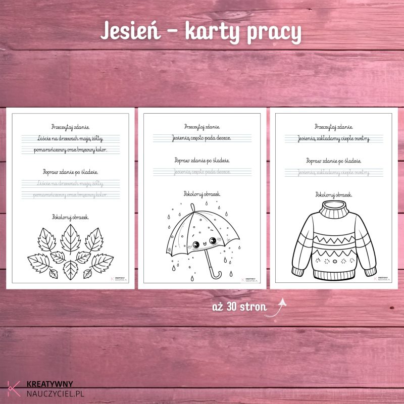 Jesień - karty pracy