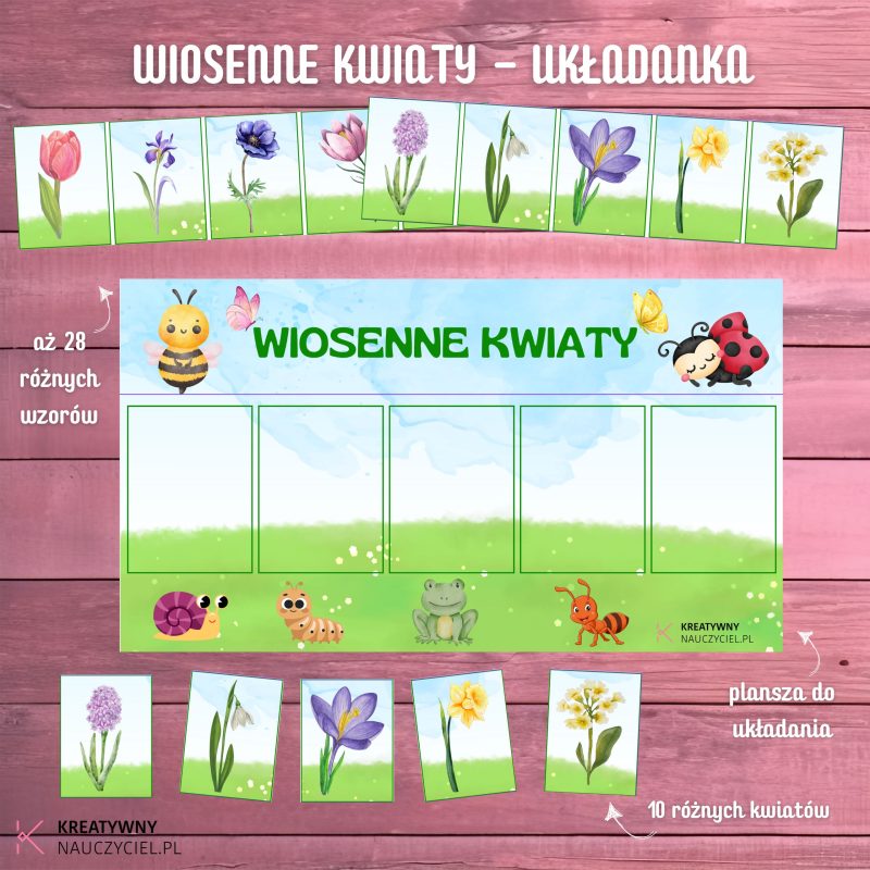 Układanka "Wiosenne Kwiaty"