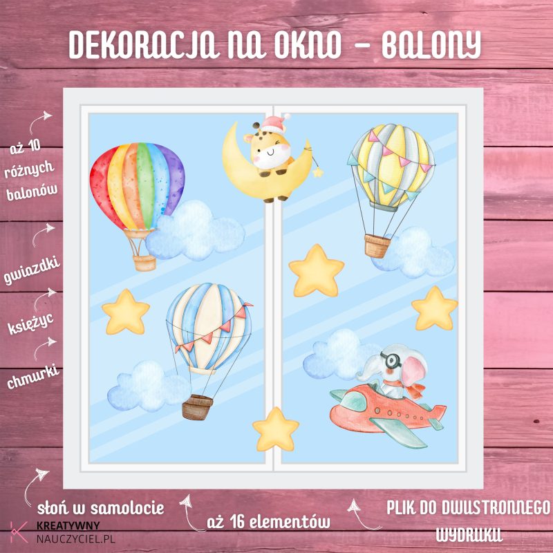 Dekoracja na okno - balony