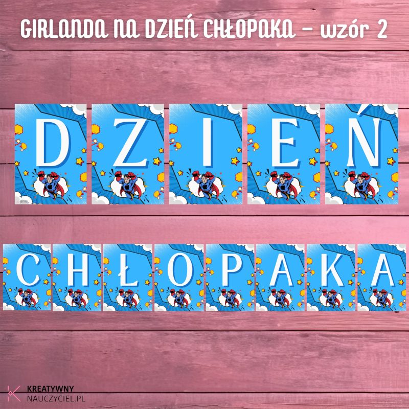 Girlanda na Dzień Chłopaka - wzór 2