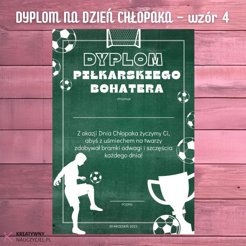Dyplom na Dzień Chłopaka - wzór 4