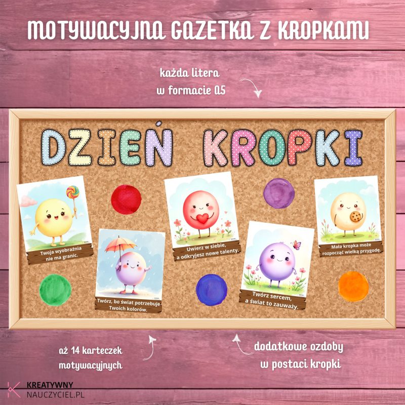Gazetka motywacyjna na Dzień Kropki