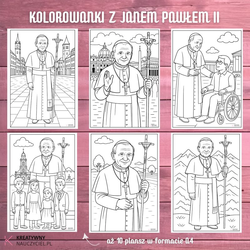 Kolorowanki z Janem Pawłem II
