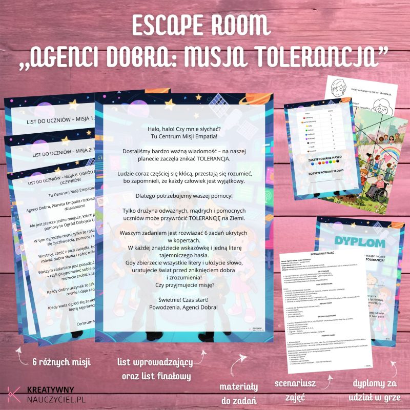 Escape Room "Agenci Dobra - Misja Tolerancja"