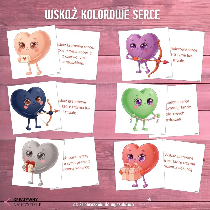 Wskaż kolorowe serce