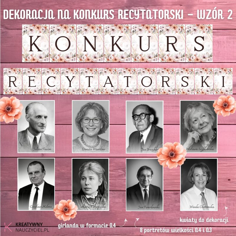 Dekoracja na konkurs recytatorski – wzór 2