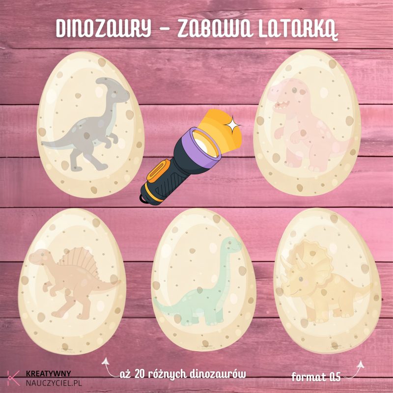 Dinozaury - zabawa latarką