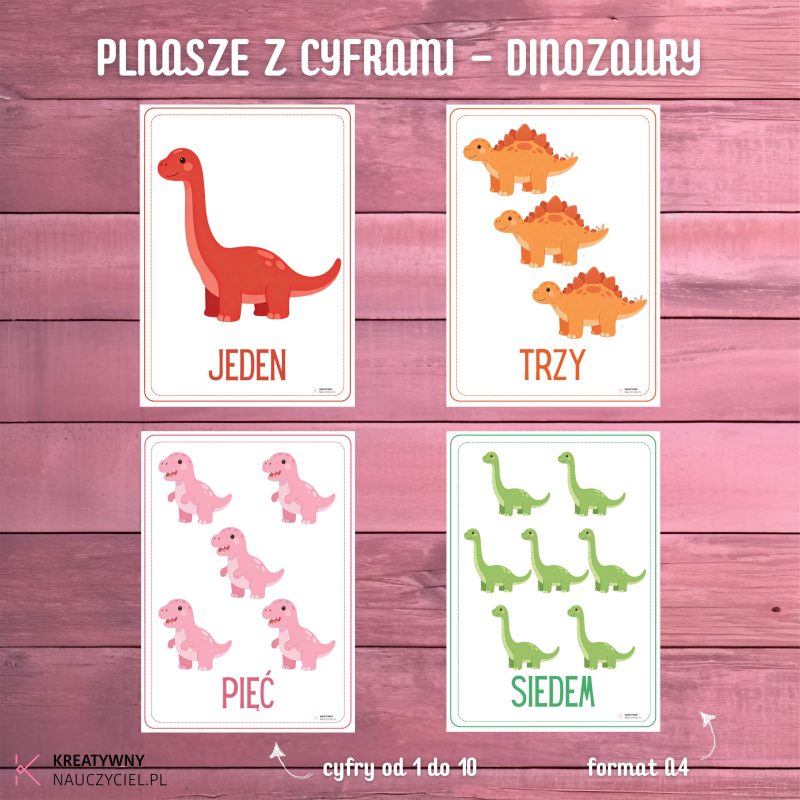 Plansze z cyframi - Dinozaury