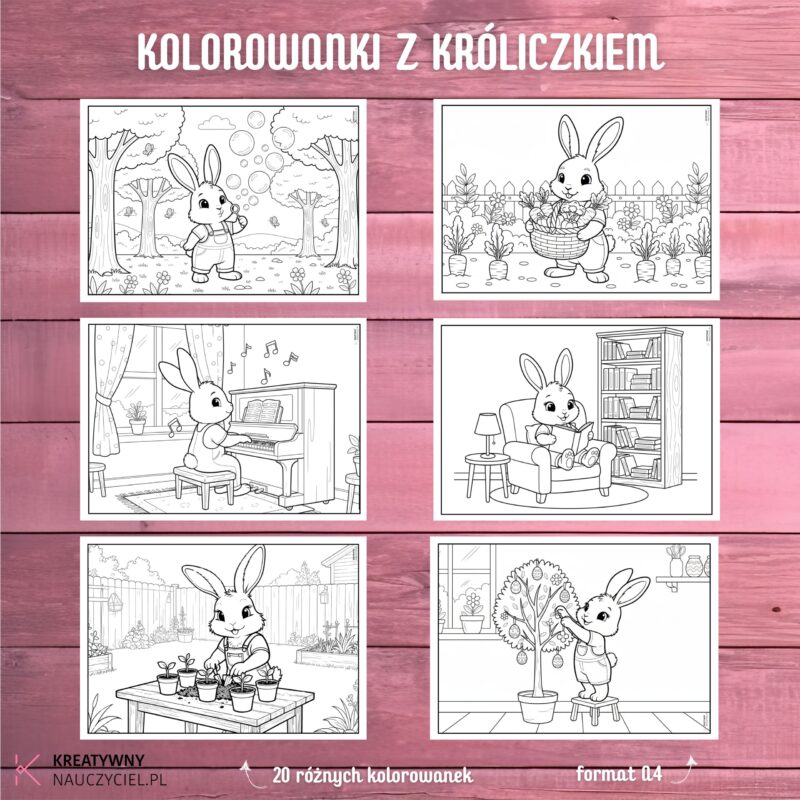 Kolorowanki z Króliczkiem