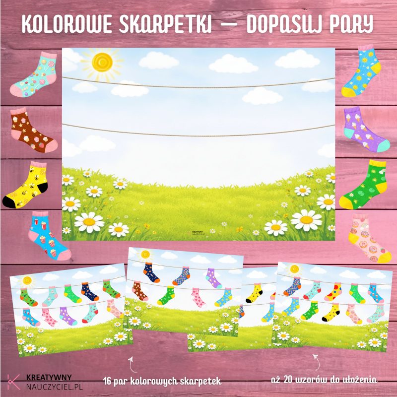 Kolorowe Skarpetki – Dopasuj Pary