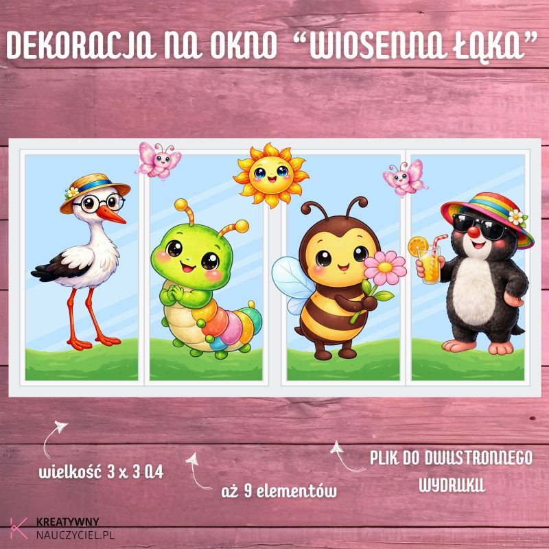 Dekoracja na okno "Wiosenna łąka"