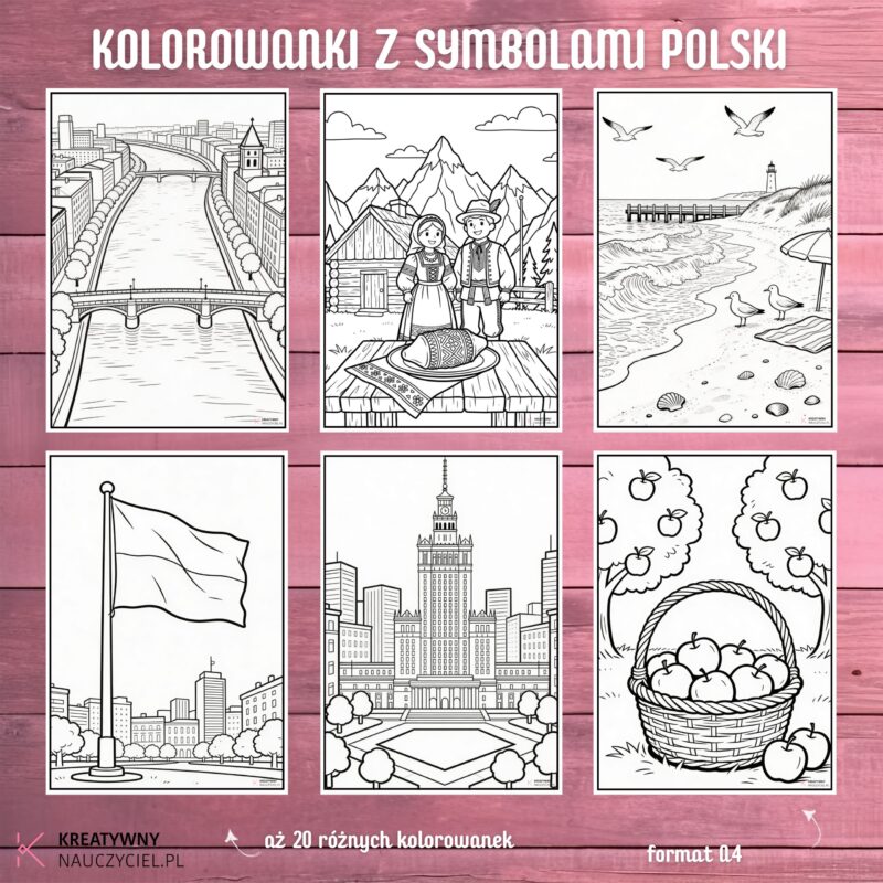 Kolorowanki z Symbolami Polski