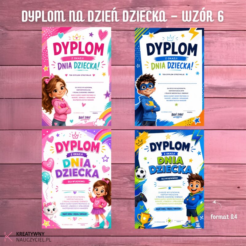 Dyplom na Dzień Dziecka – Wzór 6