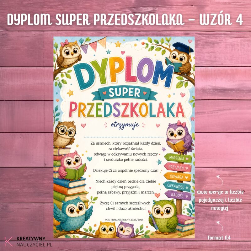 Dyplom super przedszkolaka - wzór 4